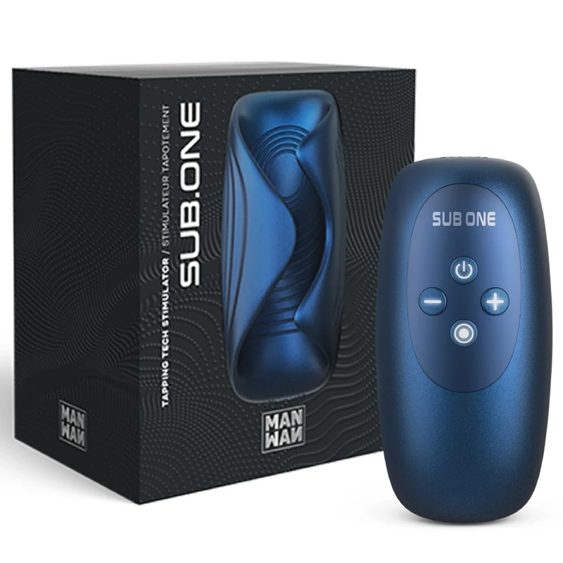 SUB.ONE Male Masturbator - Adult Sex Toys for Solo or Couple Play, Tapping Technology, Soft Silicone Sex Toy, 5 Vibration Modes, Waterproof, Travel Lock, Magnetic Charge