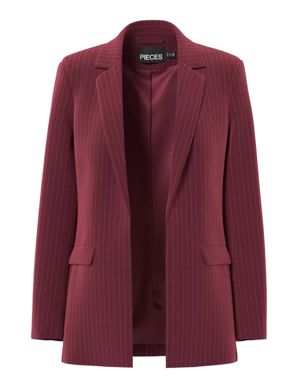 PIECES Womens Pcbozzy LS Loose Striped Blazer Noos Bc, Tawny Port, XS UK