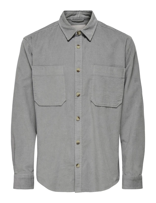 ONLY & SONS Onsalp RLX 2Pkt Washd Cord LS Shirt Noos, Limestone, M