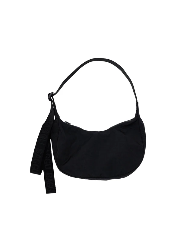 BAGGU Small Nylon Crescent Bag, Black