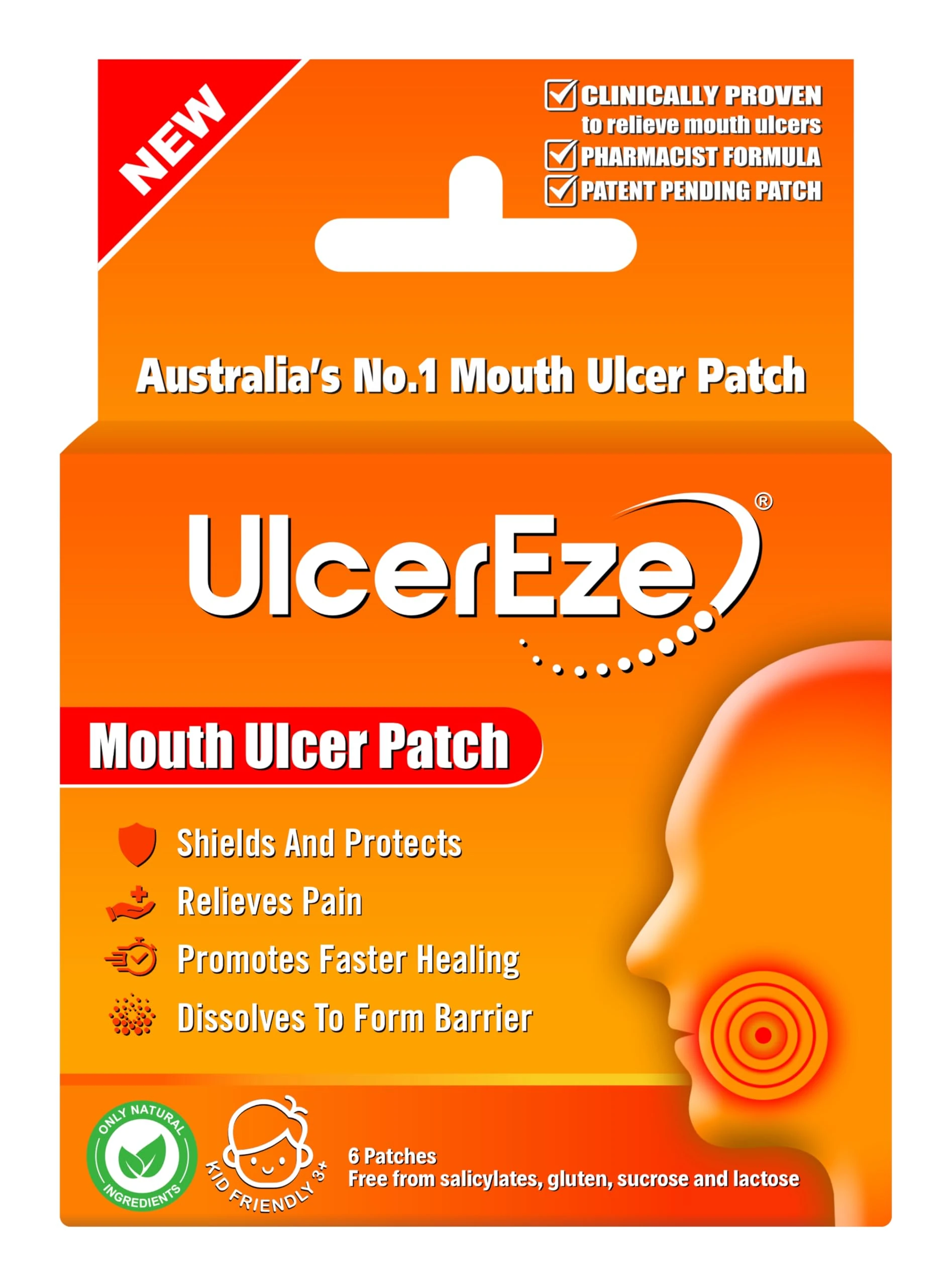 UlcerEze Mouth Ulcer Patch 6 Patches | Fast Relief | Oral Pain Treatment