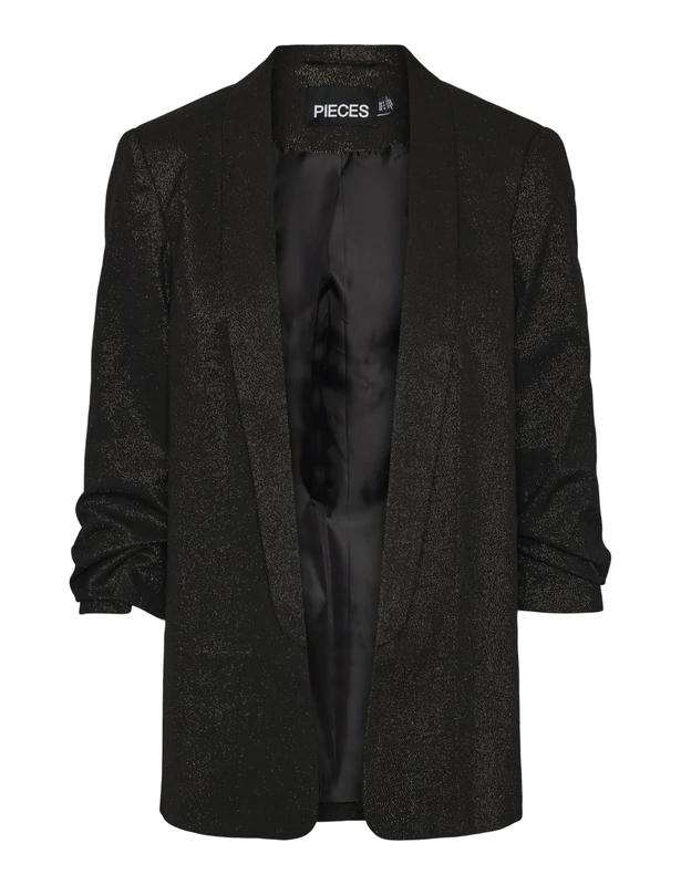 PIECES Pcbosella 3/4 Glitter Blazer Noos, Black, L