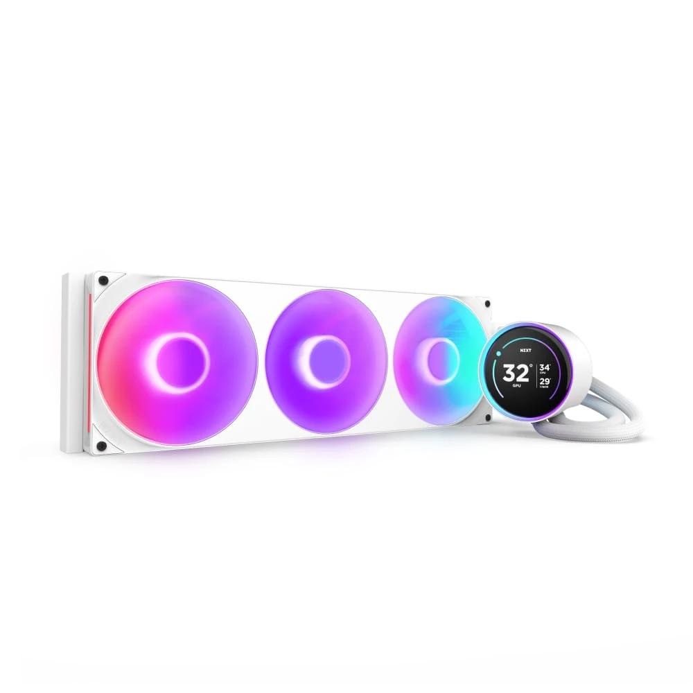 NZXT Kraken Elite 420 RGB 2025 - AIO CPU Liquid Cooler - 420mm Radiator - F420 RGB Core Fan - Customizable 2.72" IPS LCD - NZXT Turbine Pump - AMD® AM5, AM4 - Intel® LGA 1851/1700, 1200/115X - White