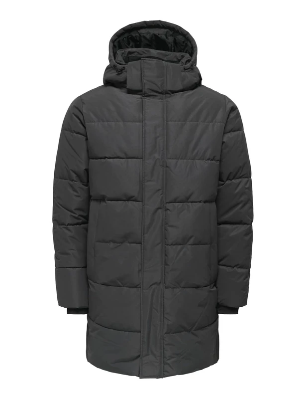 ONLY & SONS Male ONSCARL Down Jacket, Grey Pinstripe, M
