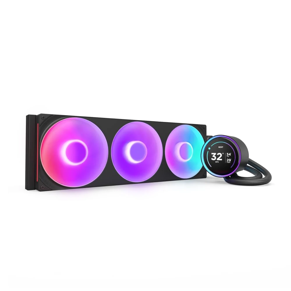 NZXT Kraken Elite 420 RGB 2025 - AIO CPU Liquid Cooler - 420mm Radiator - F420 RGB Core Fan - Customizable 2.72" IPS LCD - NZXT Turbine Pump - AMD® AM5, AM4 - Intel® LGA 1851/1700, 1200/115X - Black