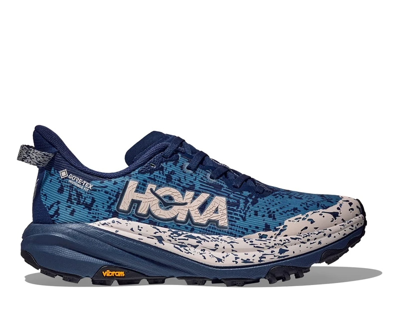 Hoka ONE ONE Women's Speedgoat 6 GTX Sneaker, Midnight Blue/Alpine Blue, 5 UK