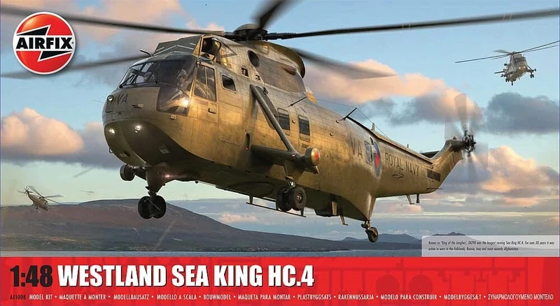 Airfix Standard Model Set - A11008 Westland Sea King HC.4 Model Building Kit - Plastic Aircraft Kits for Adults & Children 8+, Includes 289 Pieces - 1:48 Scale
