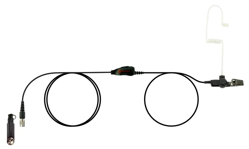 EH Acoustic Tube Earpiece/Headset with PTT and Mic for Motorola, Kenwood, Vertex, Horizon walkie Talkie radios. Surveillance Kit. One-Wire eartube Headset. (for Harris XL with Quick Connect)