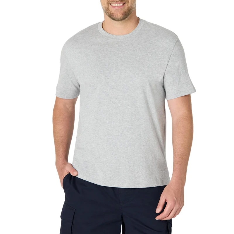 Amazon Essentials Men's Relaxed-Fit T-Shirt, Medium Grey Heather, L