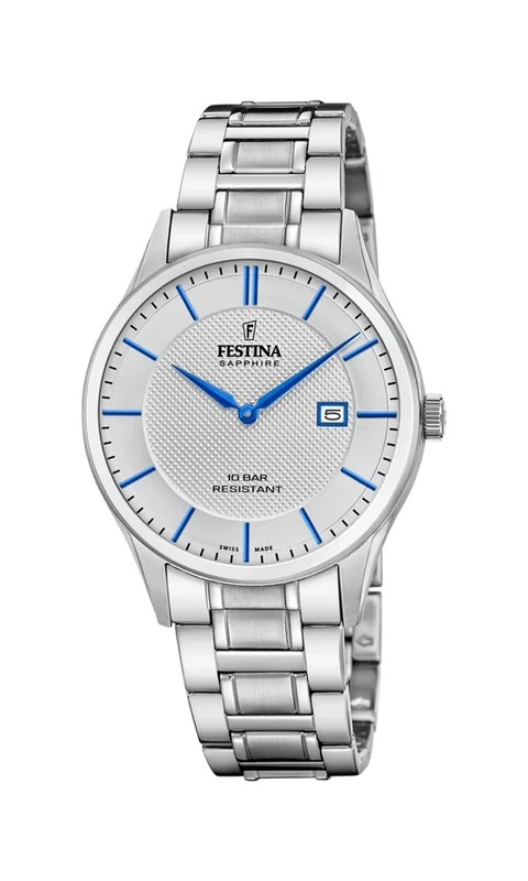 Festina Swiss Made Mens Steel Watch with Steel Bracelet F20067/3