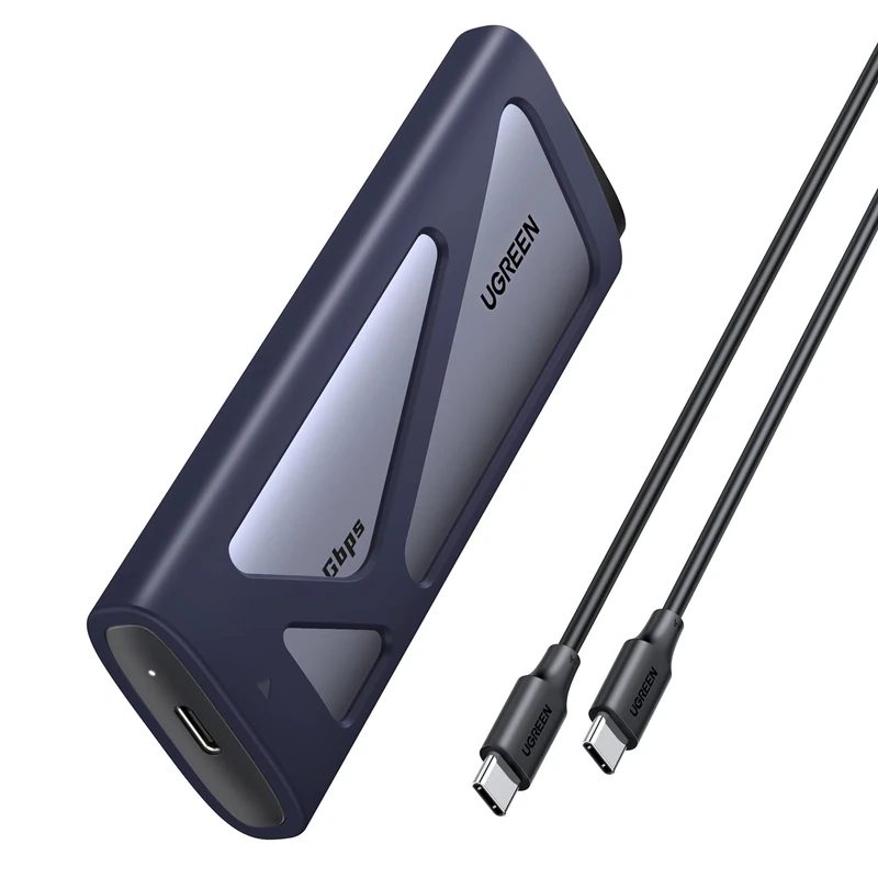 UGREEN M.2 NVMe & SATA Enclosure, 20Gbps NVMe Enclosure Support USB 3.2 Gen2 x 2, Aluminum SSD Enclosure Support UASP & TRIM, M.2 Caddy for M/B+M Key SSD in Size of 2230/2242/2260/2280