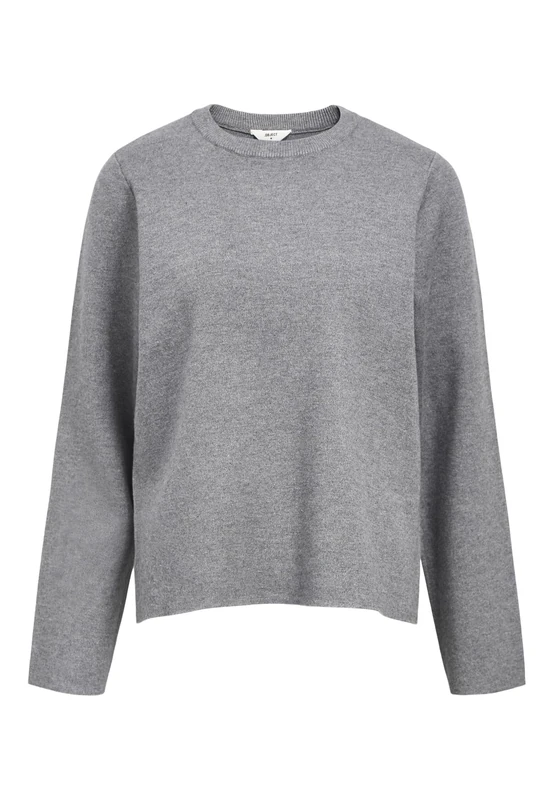 Object Knitted Pullover Long Sleeved M, Medium Grey Melange, M - Image 1