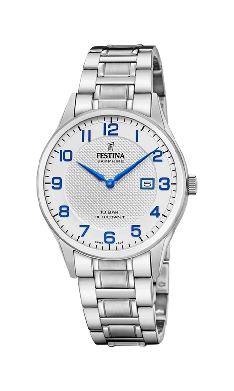 Festina Swiss Made Mens Steel Watch with Steel Bracelet F20067/1