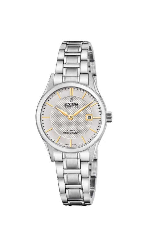 Festina Swiss Made Ladies Steel Watch with Steel Bracelet F20068/4