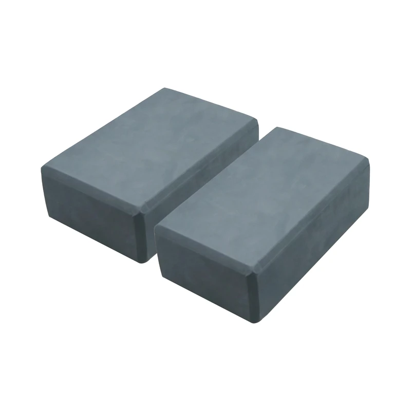Endless High Density Premium EVA Foam Yoga Blocks Pack of 2 | For Strength, Balance and Flexibility | Odour Resistant | Size: 22.5 x 15 x 7 cm, Colour: Grey | Set of 2