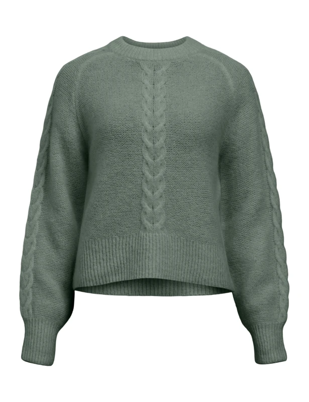 Object Women's Objnete Lo Knit Pullover Noos, Laurel Wreath, L