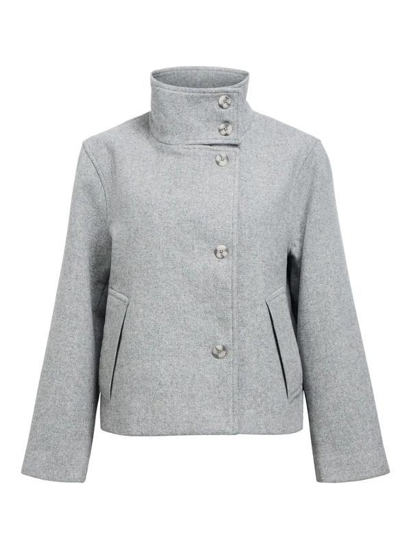 Object Objriki Re Women's Short Jacket Noos Jacket, Medium Grey Melange, 16