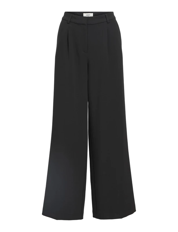 Object Women's Objivy Wide Pant Noos, Black, 36W x 32L