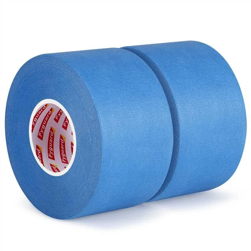 Fyguard 2 Rolls Blue Painters Tape, 48mm x 50m Masking Tape Wide Decorators Tape Easy Removal No Residue Crepe Paper Tape for Painting Work Renovations Color Separation