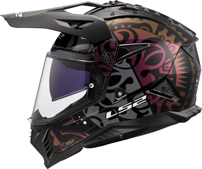 LS2, Pioneer II Rangi Motocross Helmets Gloss Black, L