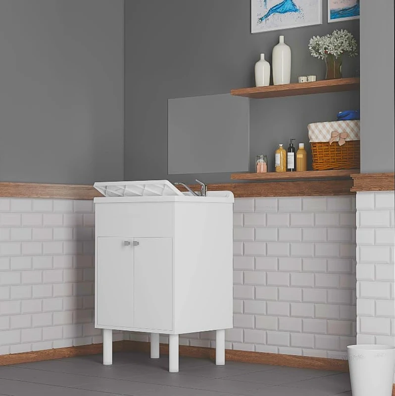 Negrari Resin Wash Basin Including Mirror, 60 x 50 x 85 cm