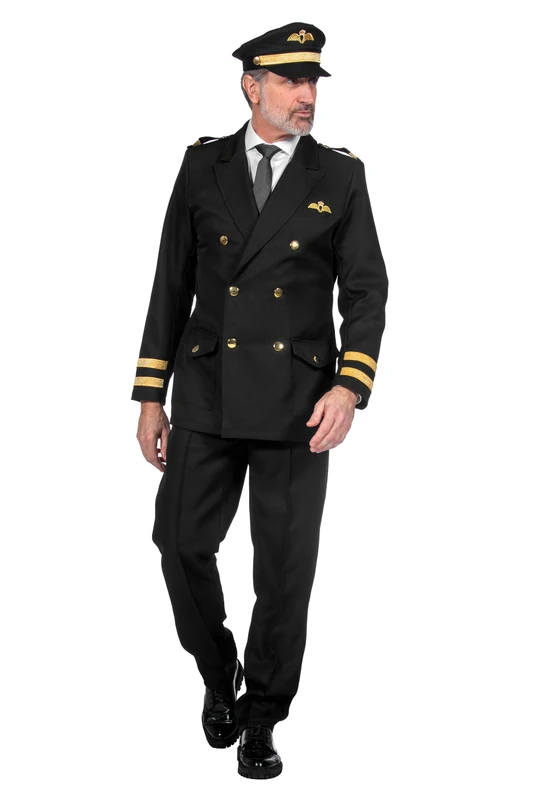 WILBERS & WILBERS 330467-S Luxus Pilotenkostüm Luxury Pilot Costume, Black, S