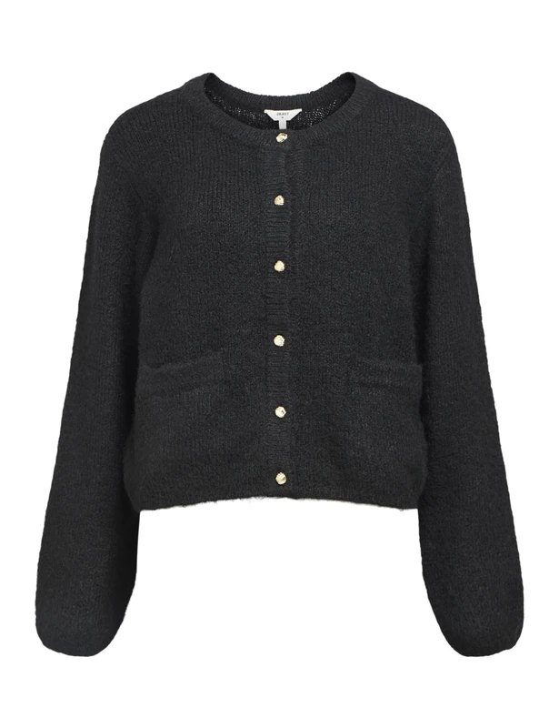Object Objsaggia Re L/S Knit Cardigan Noos, Black, XS