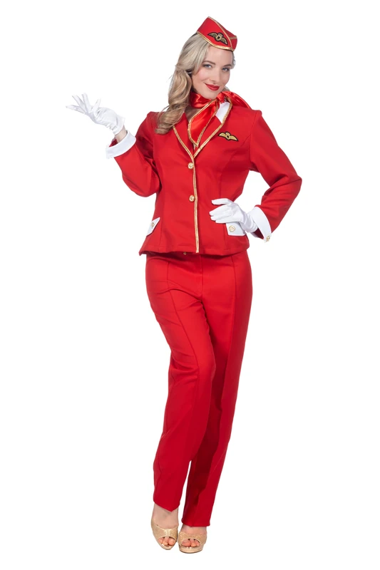 Wilbers&Wilbers 320467 Stewardess Costume for Women, Uniform, Flight Attendant, for Carnival - Image 1