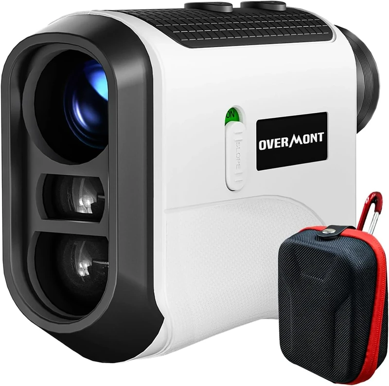 Overmont Golf Rangefinder, 6.5X Laser Range Finder for Golf & Hunting, 1200 Yards with Slope Switch, Flag Lock Vibration and Continuous Scan, Rechargeable & Magnetic Strip