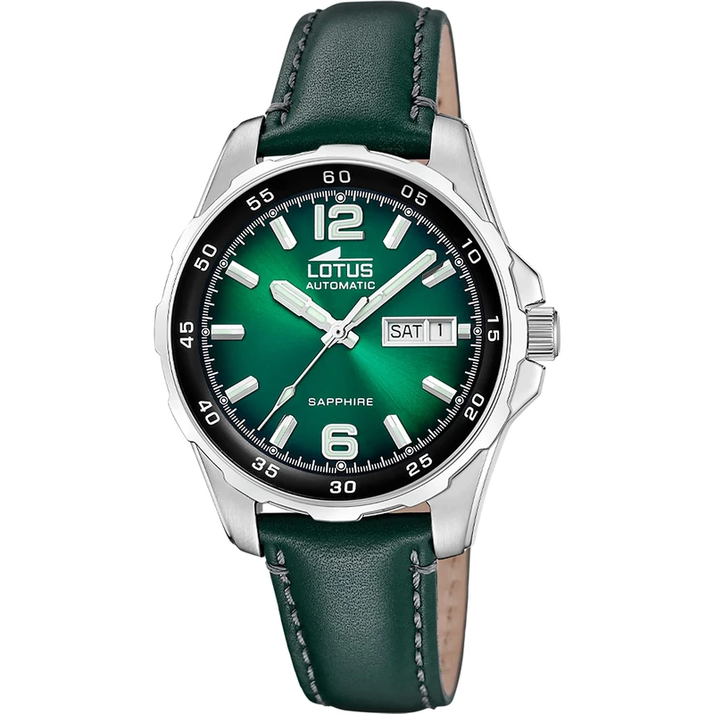 Lotus Mens Stainless Steel Automatic Watch with Leather Strap 18998/3 - Image 1