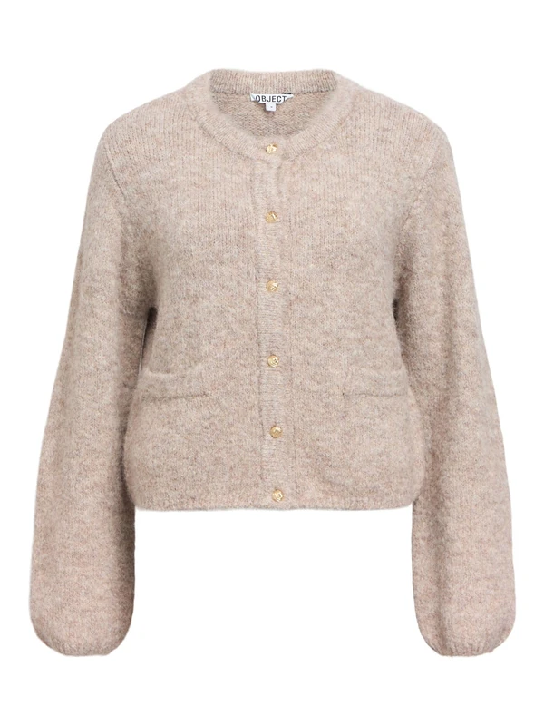 Object Objsaggia Re L/S Knit Cardigan Noos, Humus, XS