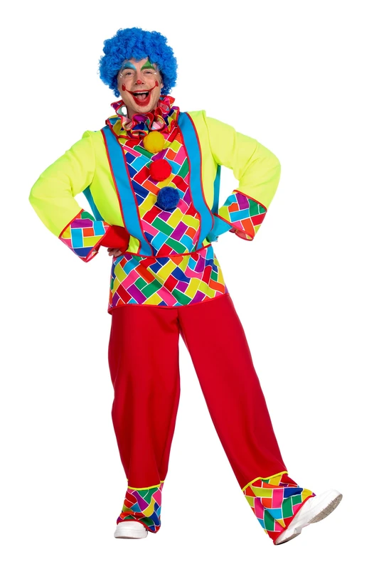WILBERS & WILBERS 5810 Clown Costume for Men, 3-Piece, for Carnival and Theme Parties