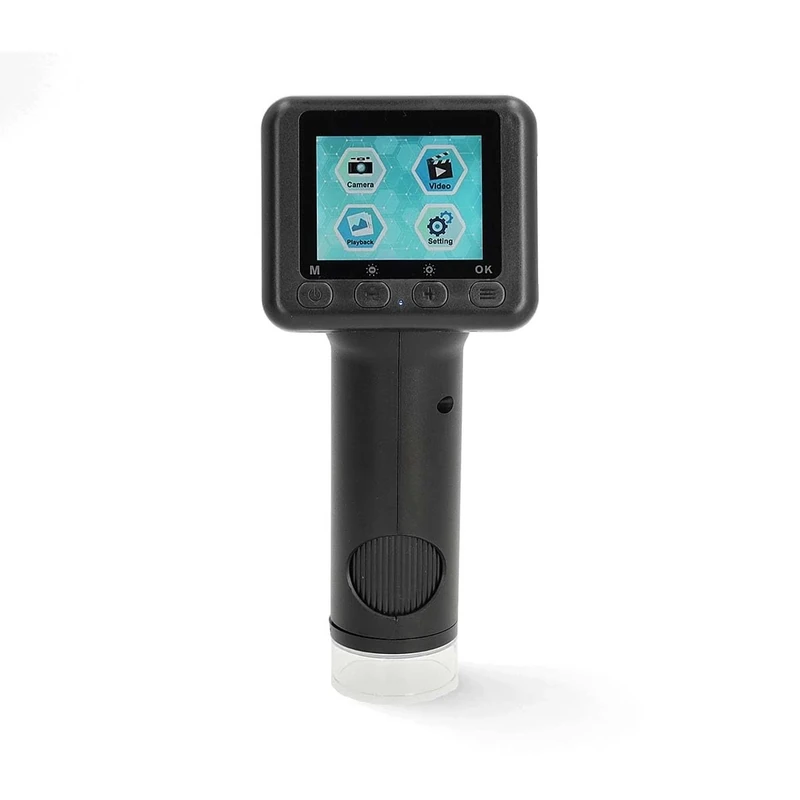 Nedis Handheld Digital Microscope Camera, 2" Tilt LCD Screen, 100x–500x Zoom, 8x Digital Zoom, 6 LED Lights, USB-C, Photo/Video Capture, Battery Powered