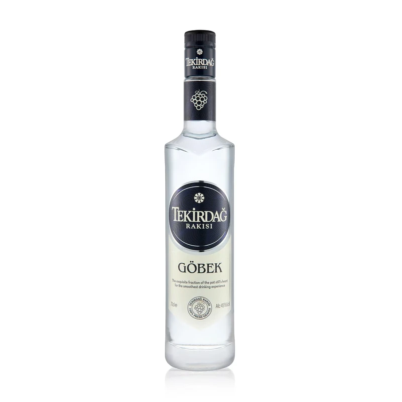 Tekirdag Rakisi Gobek 70cl, 45 percent ABV, 100 percent Fresh Grape Aniseed Spirit, Smoothest Drinking Experience, Single Cycle Distillation, No Added Sugar, Award-Winning Product, Made in Türkiye