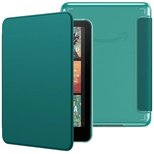 MoKo Case for All-new 7"Kindle Paperwhite 12th Generation 2024&Kindle Colorsoft Signature Edition 2024, Ultra Lightweight Transparent PC Back Cover Light Shell with Auto Wake/Sleep, Jade Green