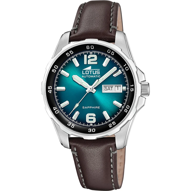 Lotus Mens Stainless Steel Automatic Watch with Leather Strap 18998/1