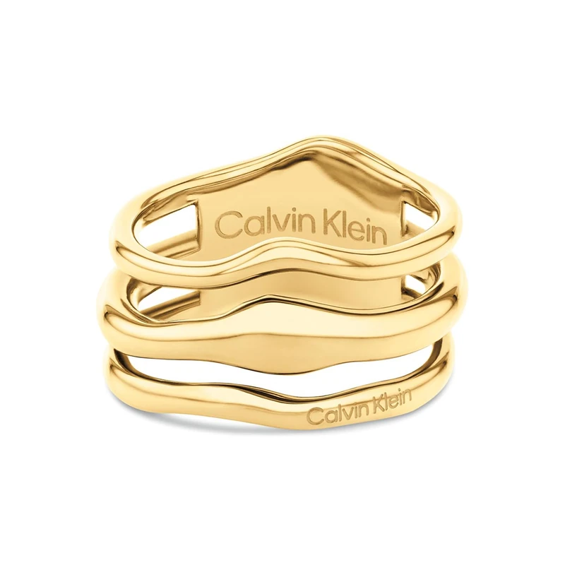 Calvin Klein Women's CK WAVY Collection Ring in Yellow Gold - 35000723D