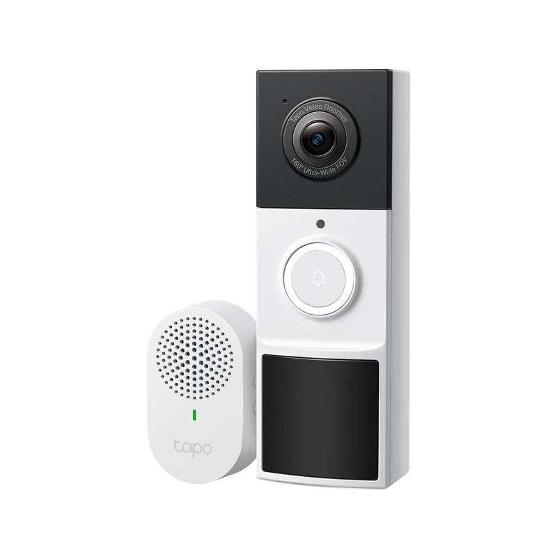 Tapo TP-Link D210 Video Doorbell Battery (Video Doorbell), Doorbell with Camera, 2K 3MP, Colour Night Vision, Two-Way Audio, 6400 mAh Non-Removable Battery, AI Detection, with Chime