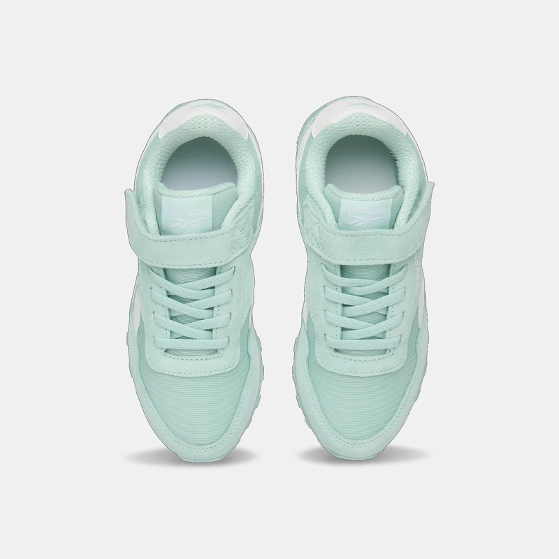 Reebok Glide Low Elastic & Top Strap Trainers, Glitter Aqua/Glitter Aqua/White, 28 EU, Glitchaqua Glitchaqua White, 10 UK Child
