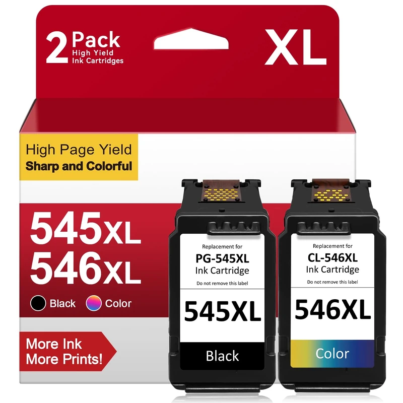 PG-545 CL-546 XL Replacement for Canon 545 546 Ink Cartridges for Canon Ink Cartridges 545 and 546 for Pixma TS3350 TS3300 TS3150 TS3355 TR4500 TS3100 TR4550 MG2550s MG2950 TS3450 TR4551 MG3050 MX495