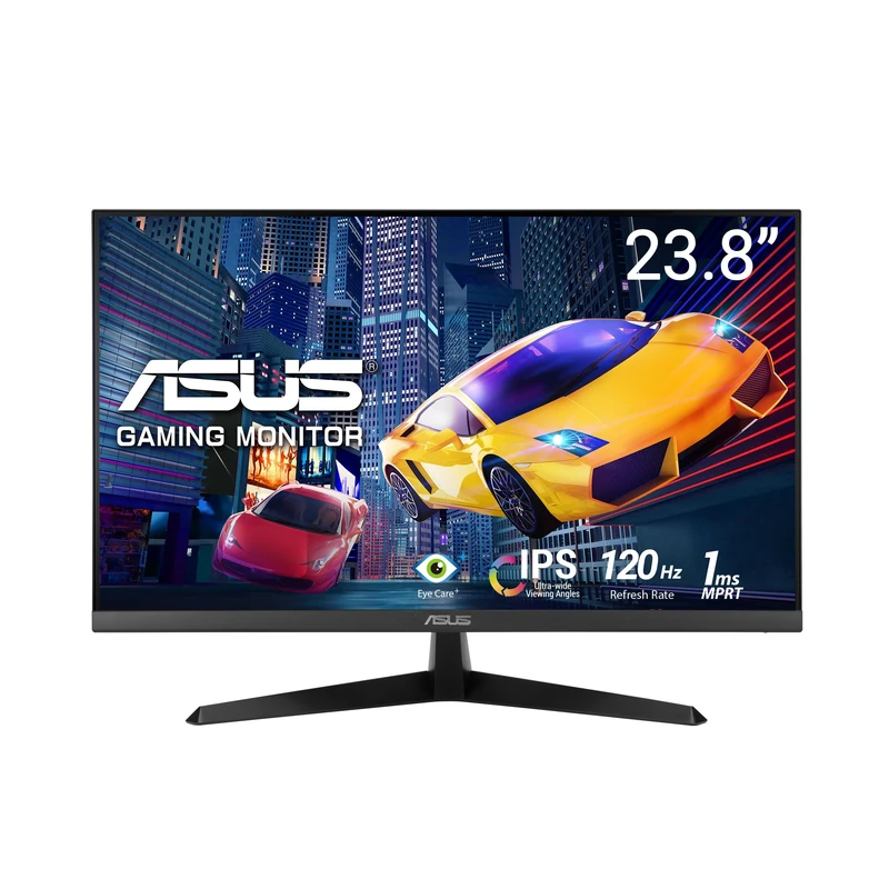 ASUS VY249HGR Eye Care Gaming Monitor – 24 inch FHD (1920x1080), IPS, 120Hz OC, SmoothMotion, 1ms MPRT, Adaptive Sync, Eye Care Plus, Blue Light Filter, Flicker Free, antibacterial treatment