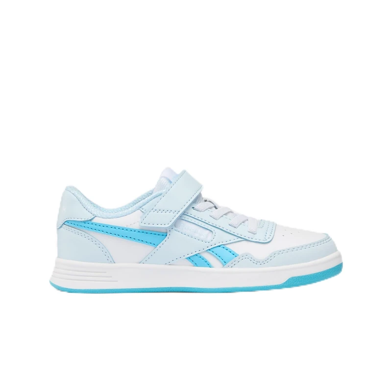 Reebok Girls' Court Advance Elastic Lace & Top Strap Trainers, White Glass Blue Digital Blue, 10 UK Child