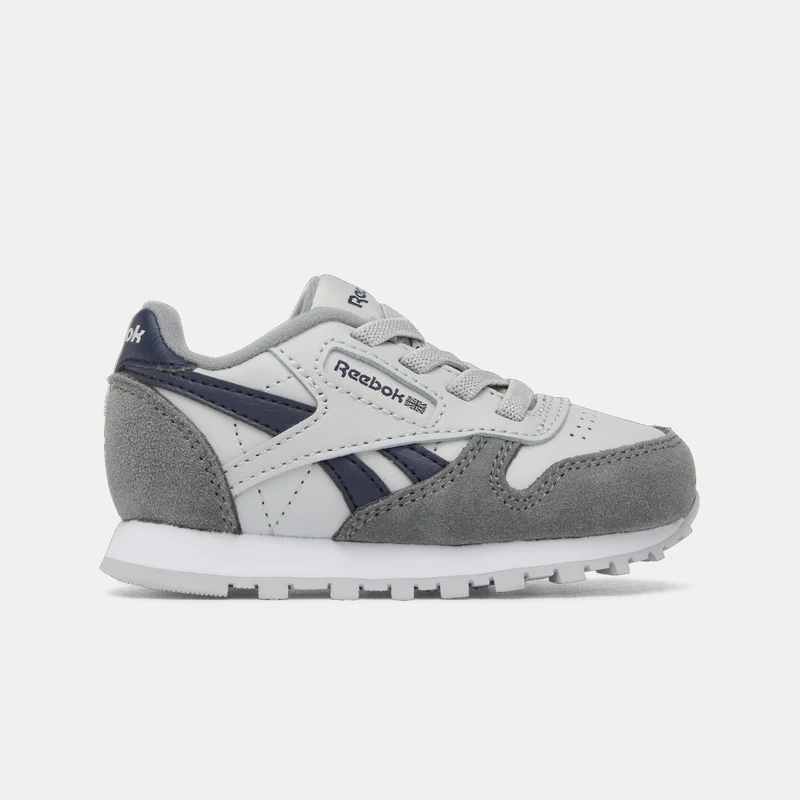 Reebok Unisex Children's Classic Leather Trainers, Grey4 Grey1 Vectornavy, 10.5 UK Child