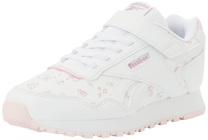 Reebok Girls' Glide Elastic Lace & Top Strap Trainers, White Frostedberry DustyRose, 9 UK