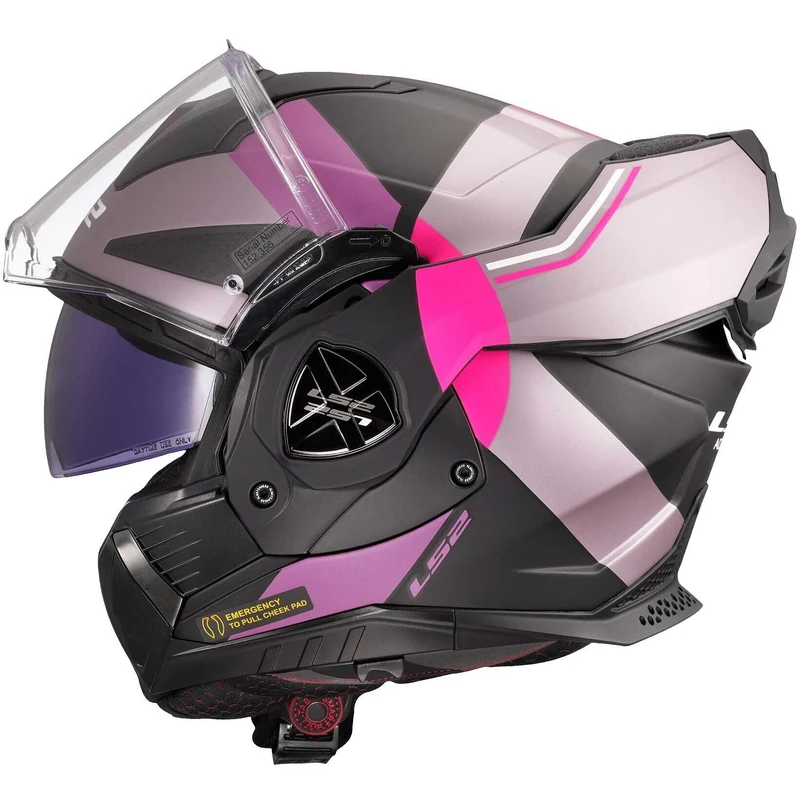 LS2, Modular Motorcycle Helmet ADVANT X ULTRA Matt Grey Purple, L