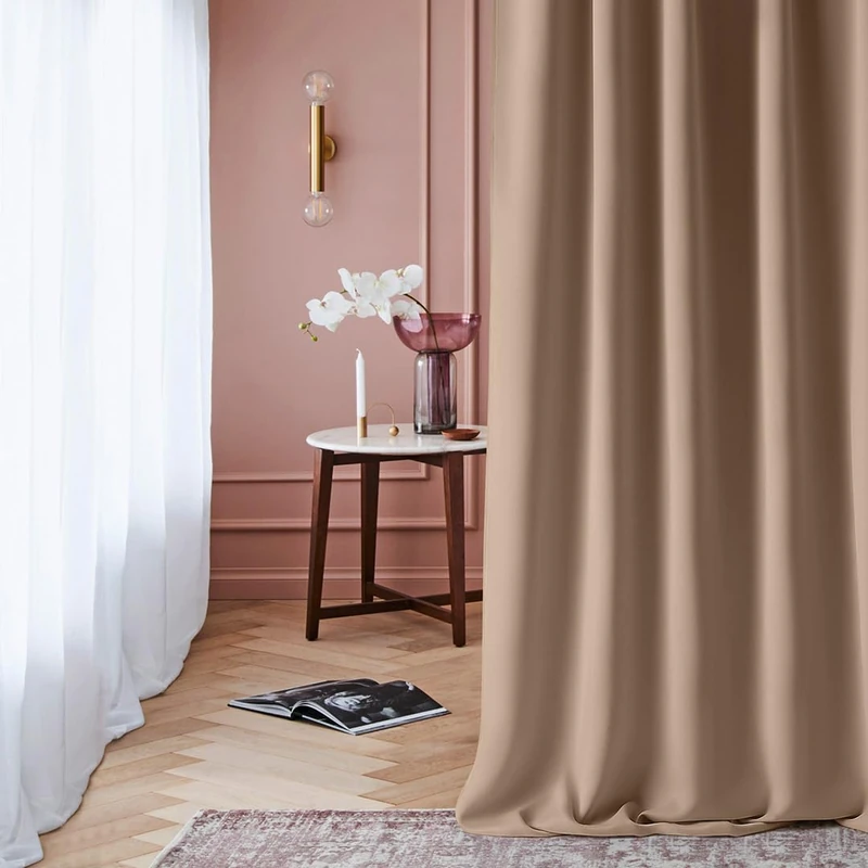 ROOM99 Laurel Eyelet Curtain 180 x 250 cm Beige