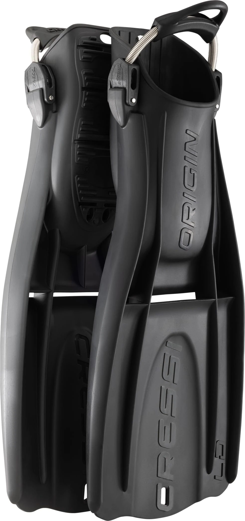 Cressi Origin LD Adjustable Open Heel Fins, Black, M/L