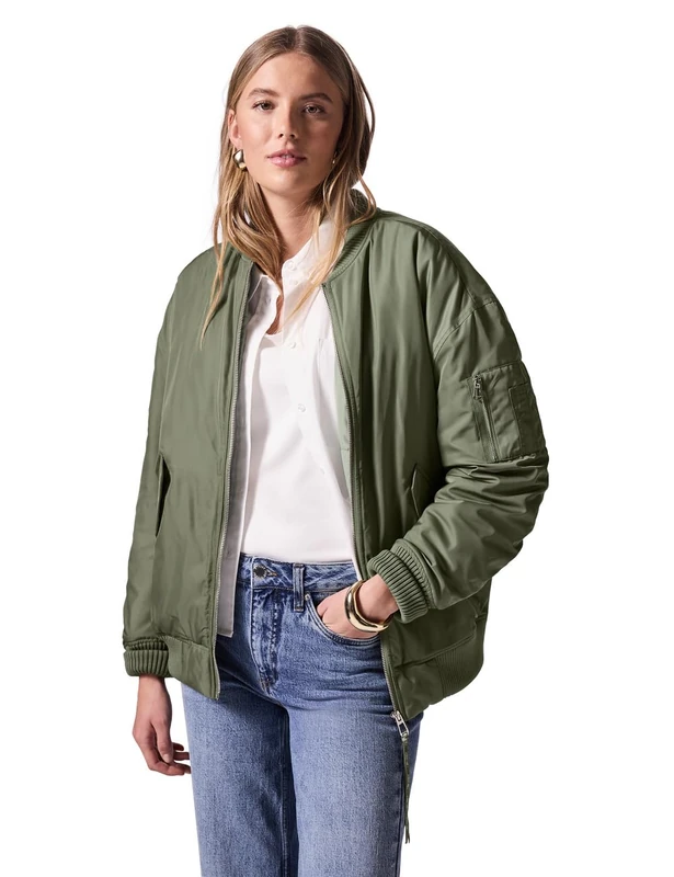 Street One Studio Women's F202042 Shimmering Blouson, Summer Khaki, 14