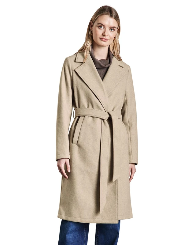 Street One Women's A202047 Lapel Coat, Desert Beige, 18