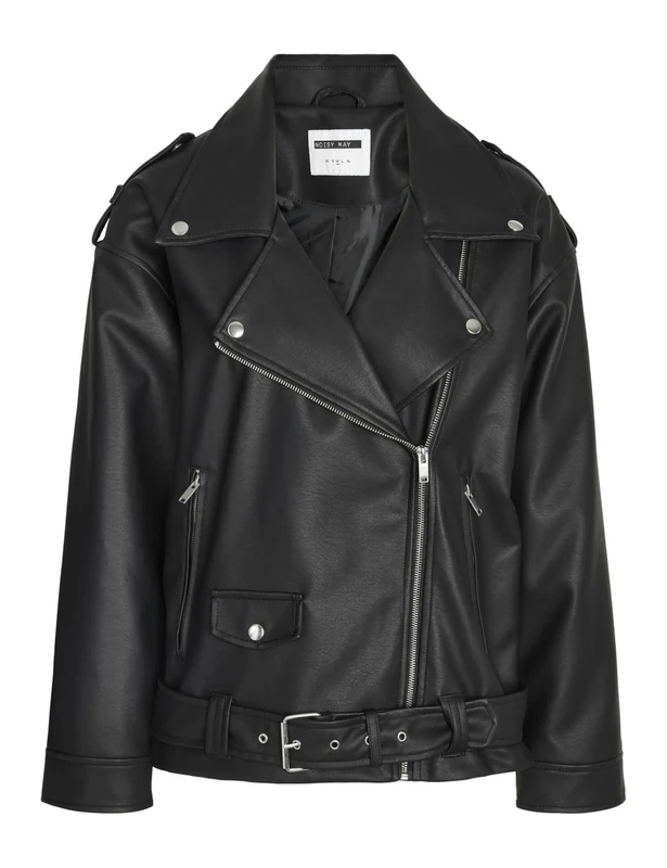 Noisy may Women's Nmpaulina Oversize Biker Jacket Cur Noos, Black, Numeric_46 - Image 1